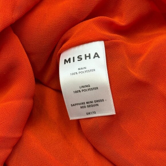 🆕 MISHA COLLECTION 🧿 NWOT Red Sapphire Sequins Mini Dress, Sz S - US 4 - Picture 16 of 16